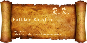 Reitter Katalin névjegykártya